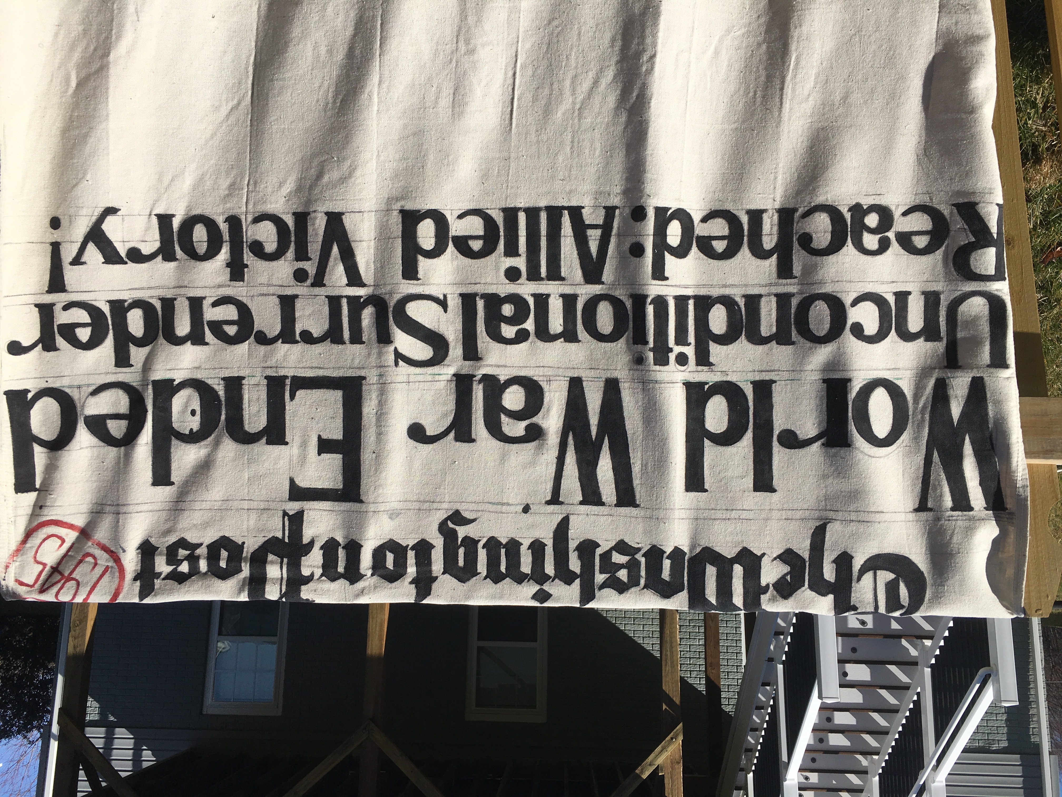 Newspaper headline from the fourth movement of the show