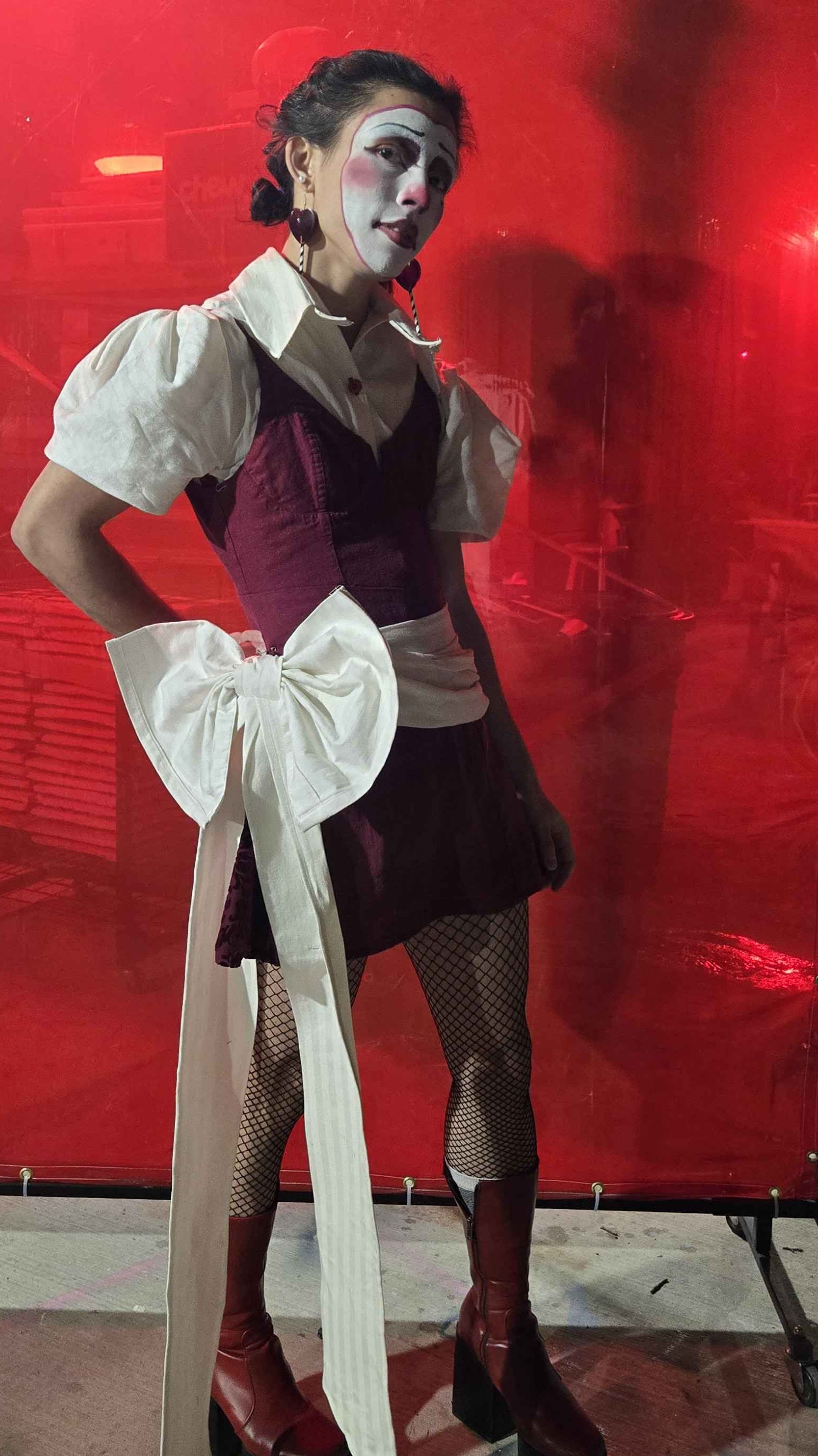 myself, dressed as my drag character cherie pierrot