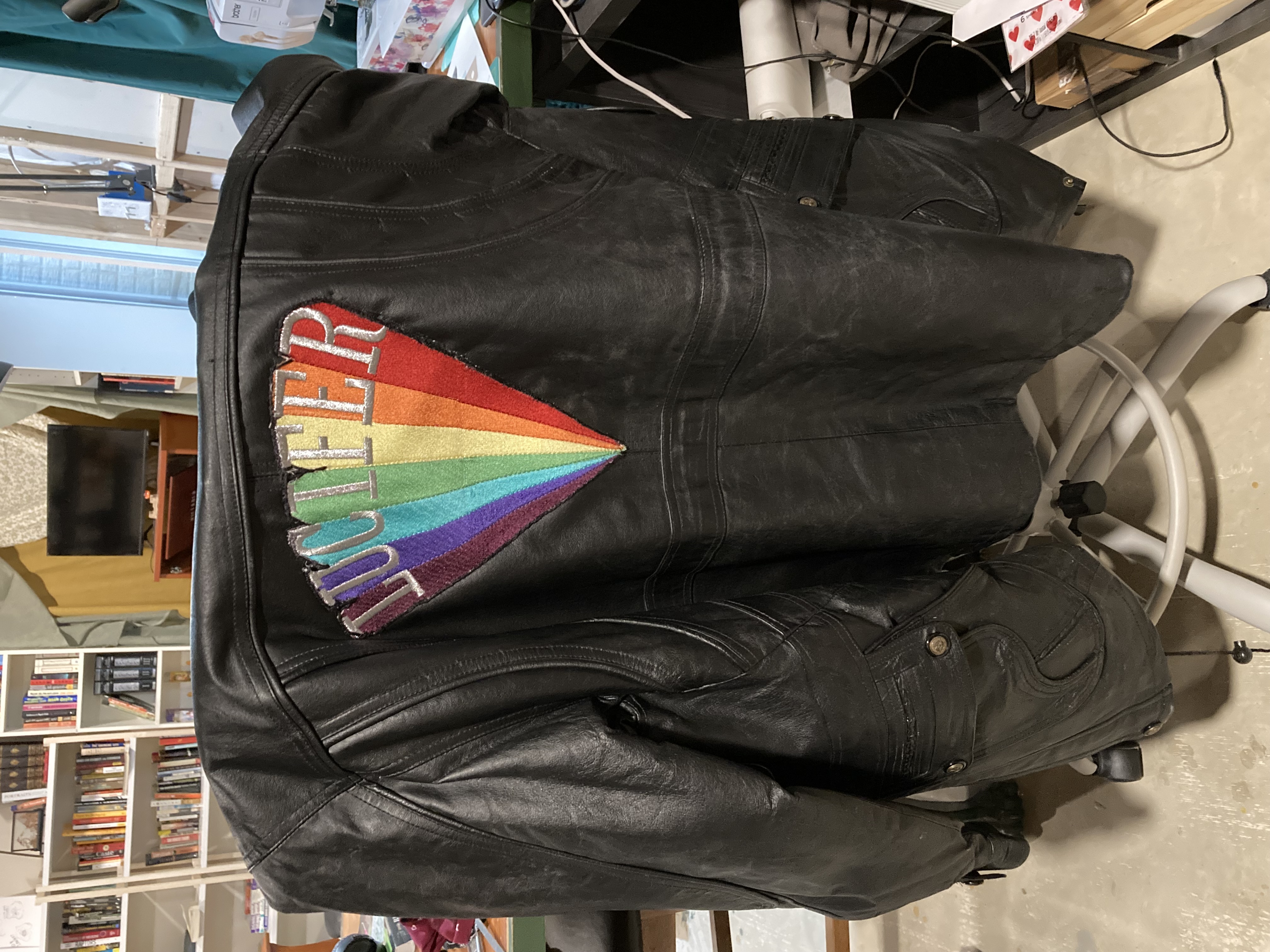 picture of LUCIFER patch on leather jacket