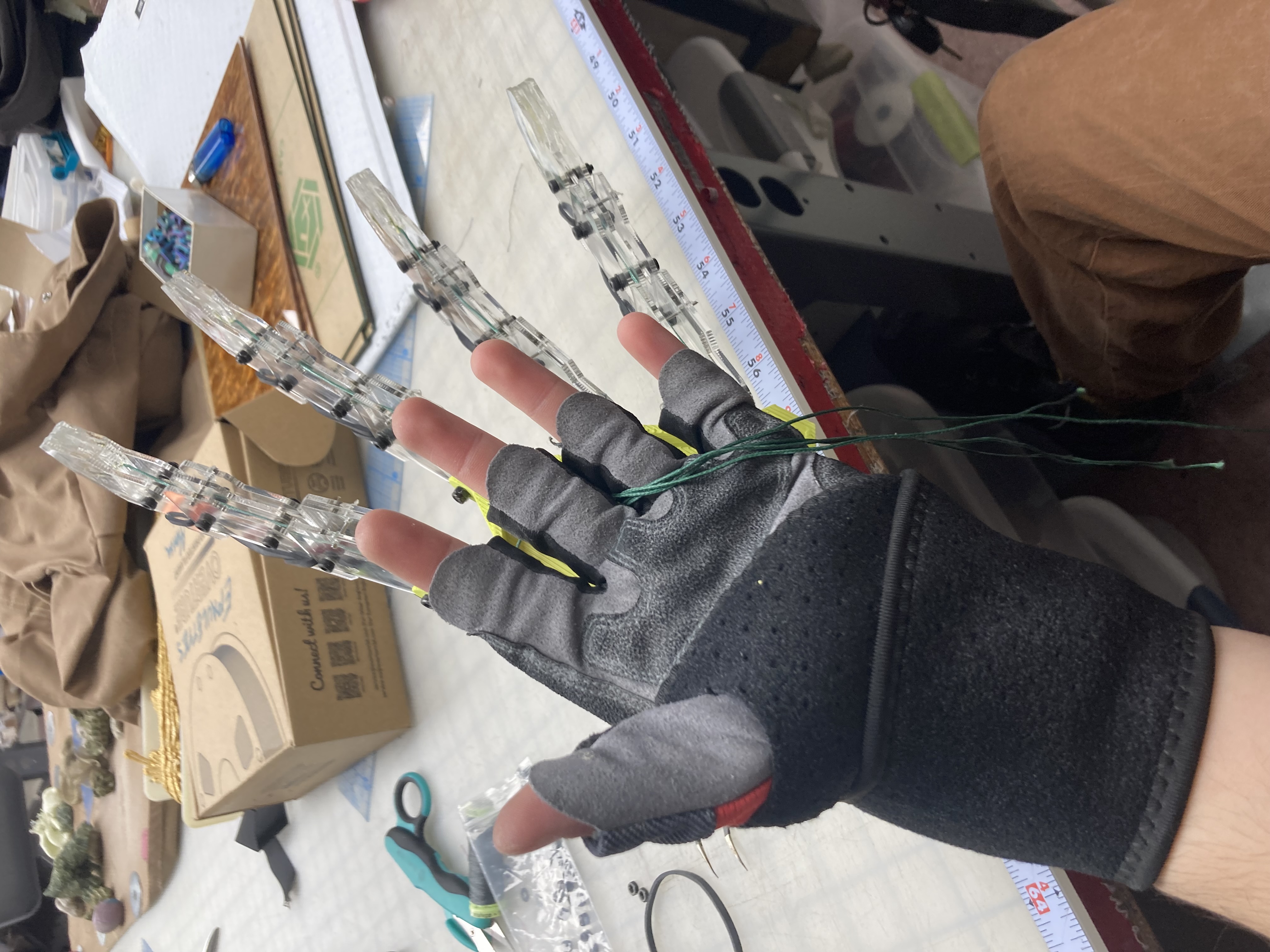 palm side view of hand prototype