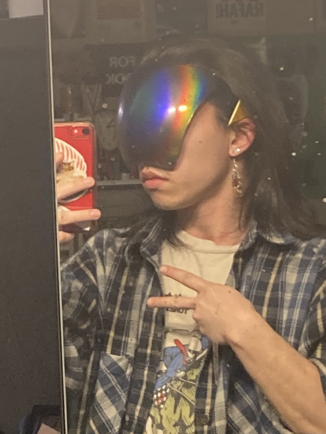 myself, trying on an earlier version of the mask